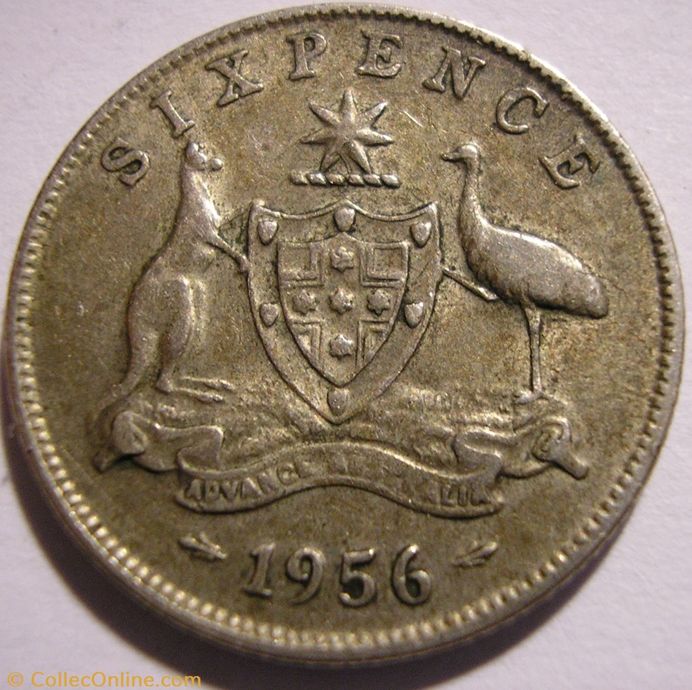 monnaie monde australie elizabeth ii 6 pence 1956 australia