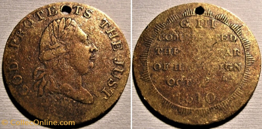 George III - Golden Jubilee Token 1810 Great Britain - Kettle & Sons monnaie jeton mereaux george iii golden jubilee token 1810 great britain kettle sons