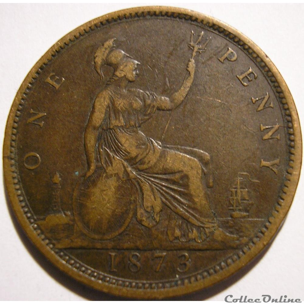 Victoria - One Penny 1873 - Kingdom of Great Britain monnaie monde royaume uni victoria one penny 1873 kingdom of great britain