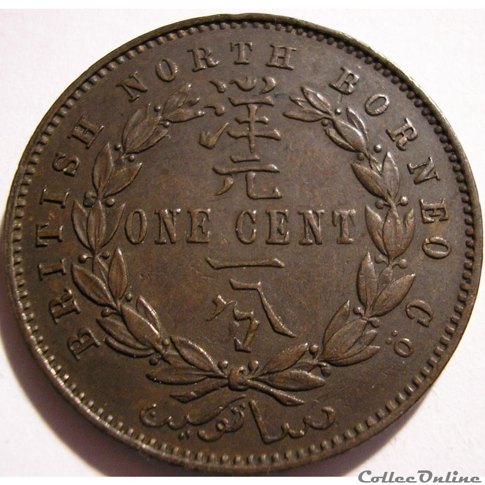 monnaie monde indonesie british north borneo co one cent 1885 h borneo