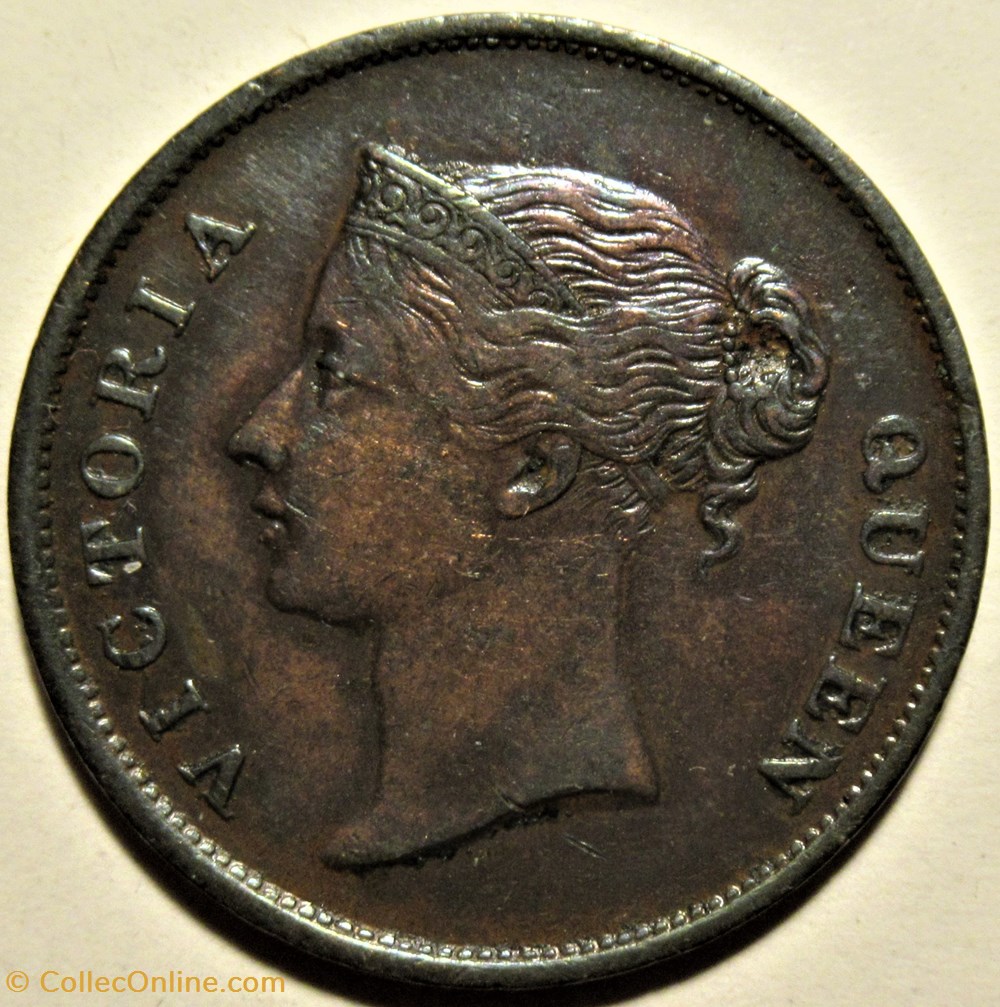 Victoria - One Cent 1862 - India, Straits Settlements (ex.2) 2 monnaies monde malaisie victoria one cent 1862 india straits settlements ex 2