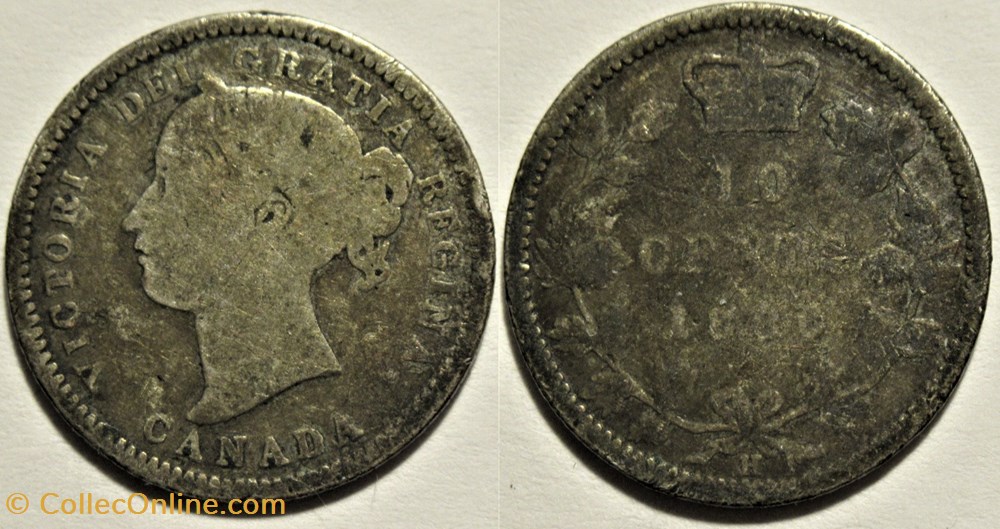 Victoria - 10 Cents 1880 Heaton monnaies monde canada victoria 10 cents 1880 heaton