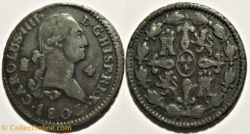 1803 - 4 Maravedis Segovia - Carlos IV de España monnaies monde espagne 1803 4 maravedis segovia carlos iv de espana