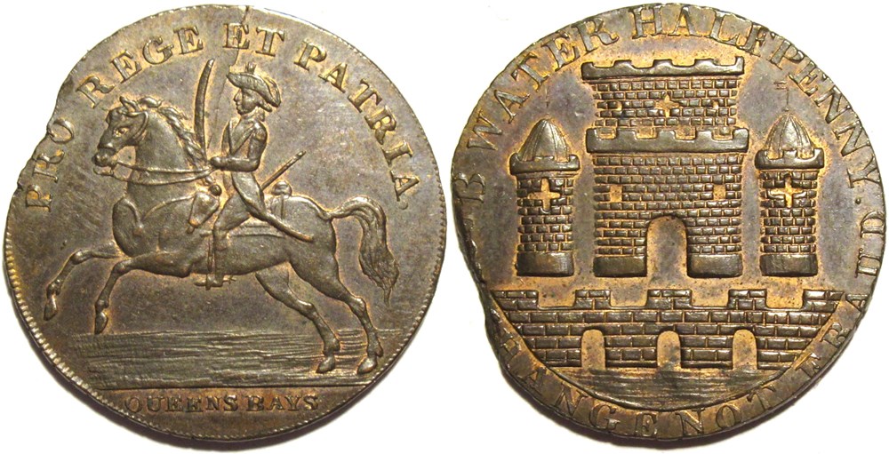 monnaies paranumismatique jetons poids 1793 halfpenny queen s bays token somerset england
