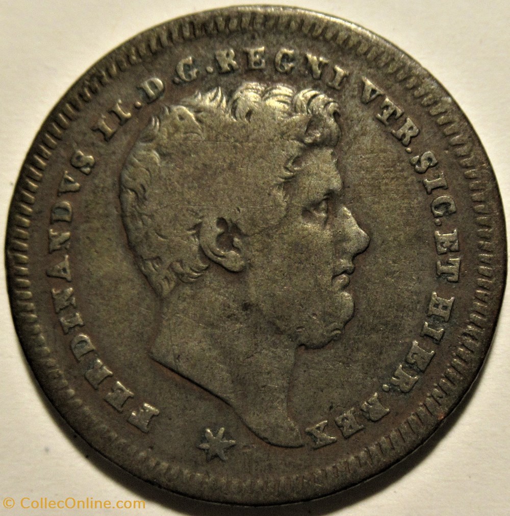 1843 Royaume de Naples, 2 Tornesi - Ferdinando II (ex.3) Argenture 2 monnaies monde italie 1843 royaume de naples 2 tornesi ferdinando ii ex 3 argenture