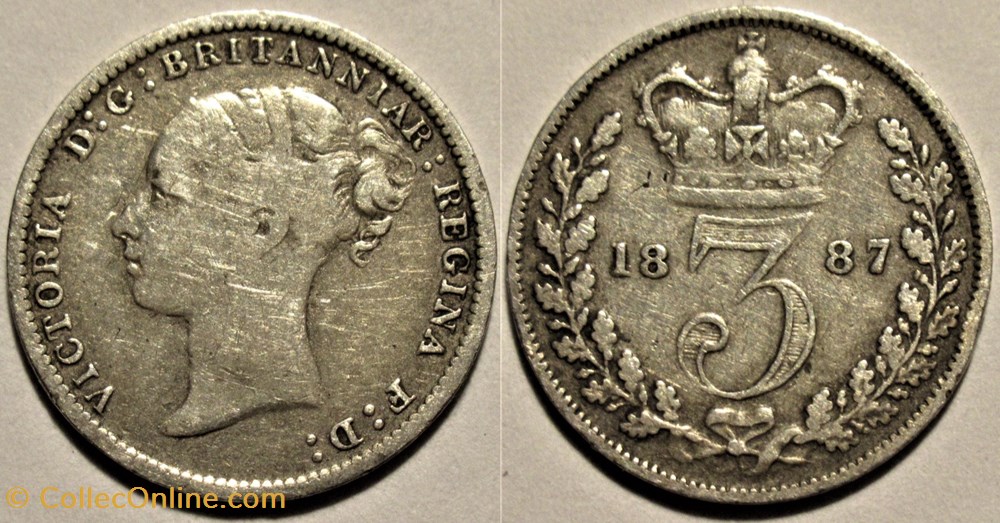 Victoria - 3 Pence 1887 - Kingdom of Great Britain monnaies monde royaume uni victoria 3 pence 1887 kingdom of great britain