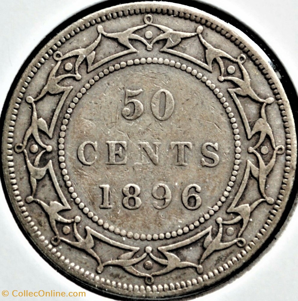 monnaie monde canadum victoria 50 cents 1896 newfoundland