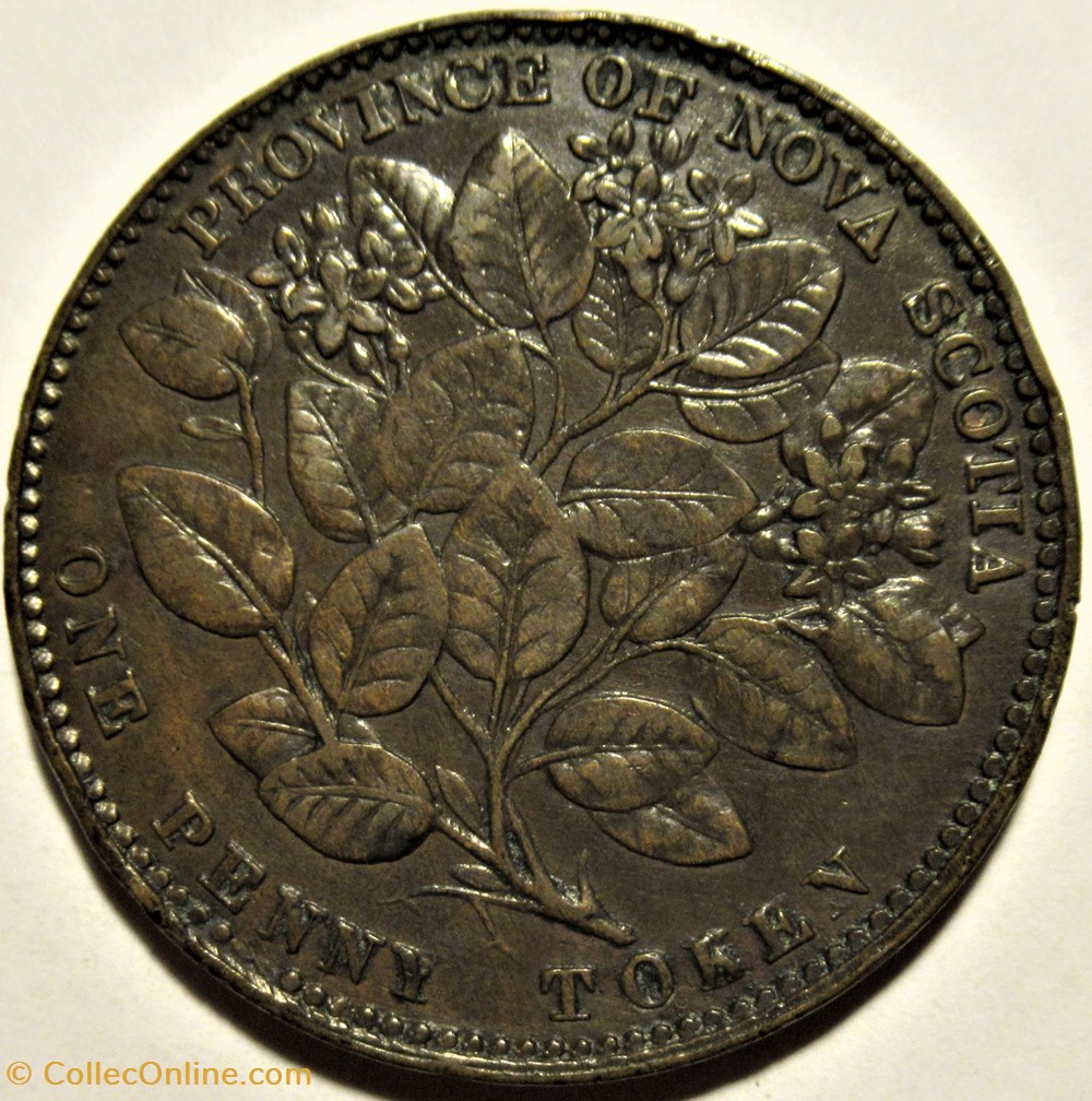 Victoria - One Penny 1856 - Nova Scotia (ex.3) 3 monnaies monde canada victoria one penny 1856 nova scotia ex 3