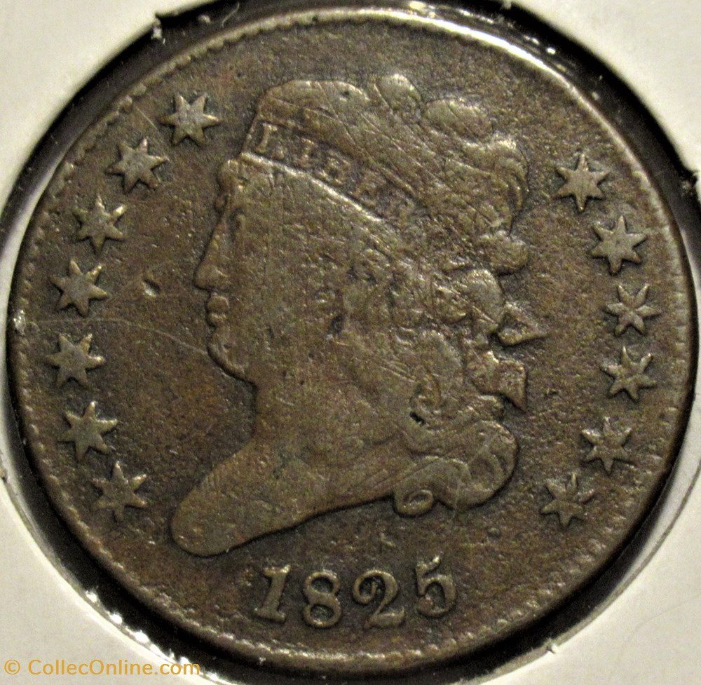 1825 Classic Head Half Cent 3 monnaies monde etats unis 1825 classic head half cent