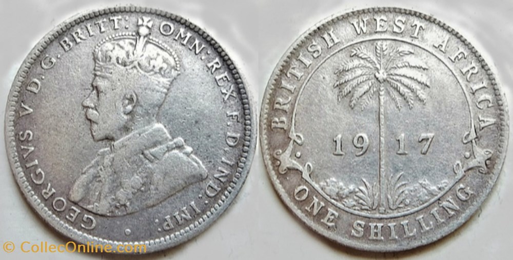 monnaies monde nigeria george v 1 shilling 1917 h west africa