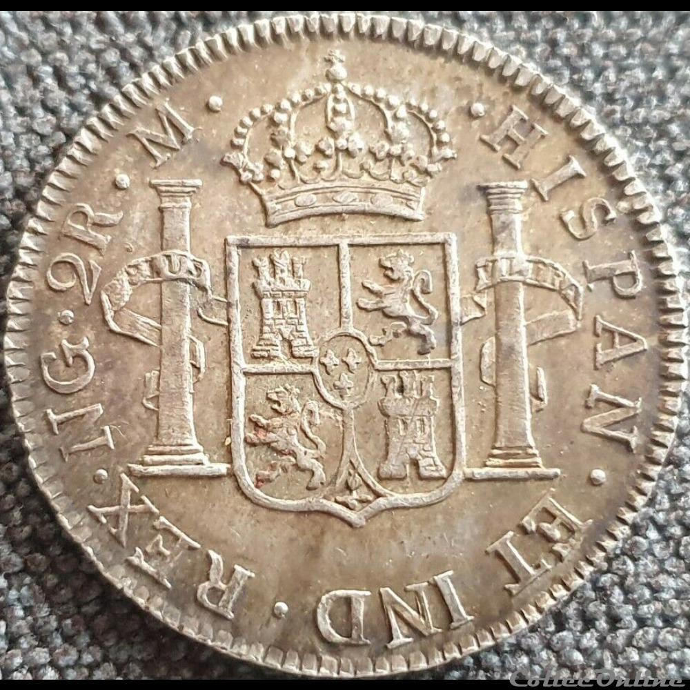 Guatemala - 2 Reales 1801 - Carlos IV de España monnaies monde guatemala 2 reales 1801 carlos iv de espana