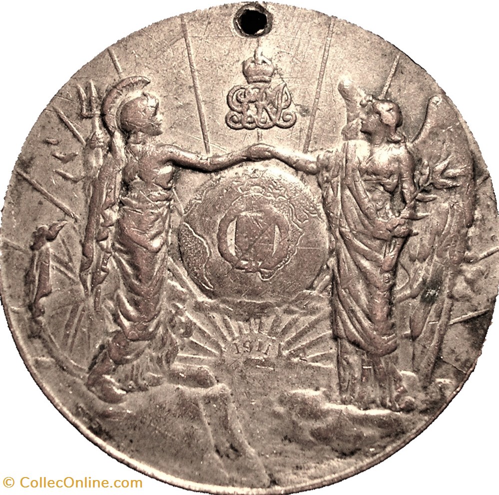 medaille royaume uni george v mary 1911 coronation medal britannia peace uk