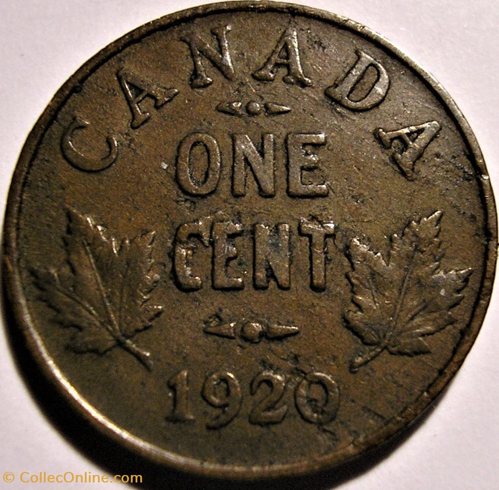 George V - 1 Cent 1920 - Multiple errors monnaie monde canadum george v 1 cent 1920 multiple errors
