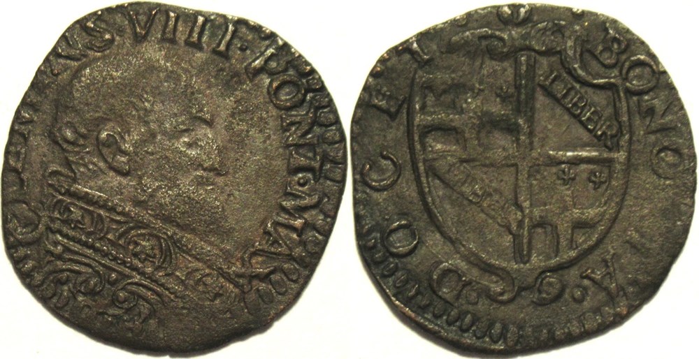 Clement VIII, Pope - 1592 Sesino Bologna - Papal States monnaies europe medievale etats pontificaux clement viii pope 1592 sesino bologna papal states