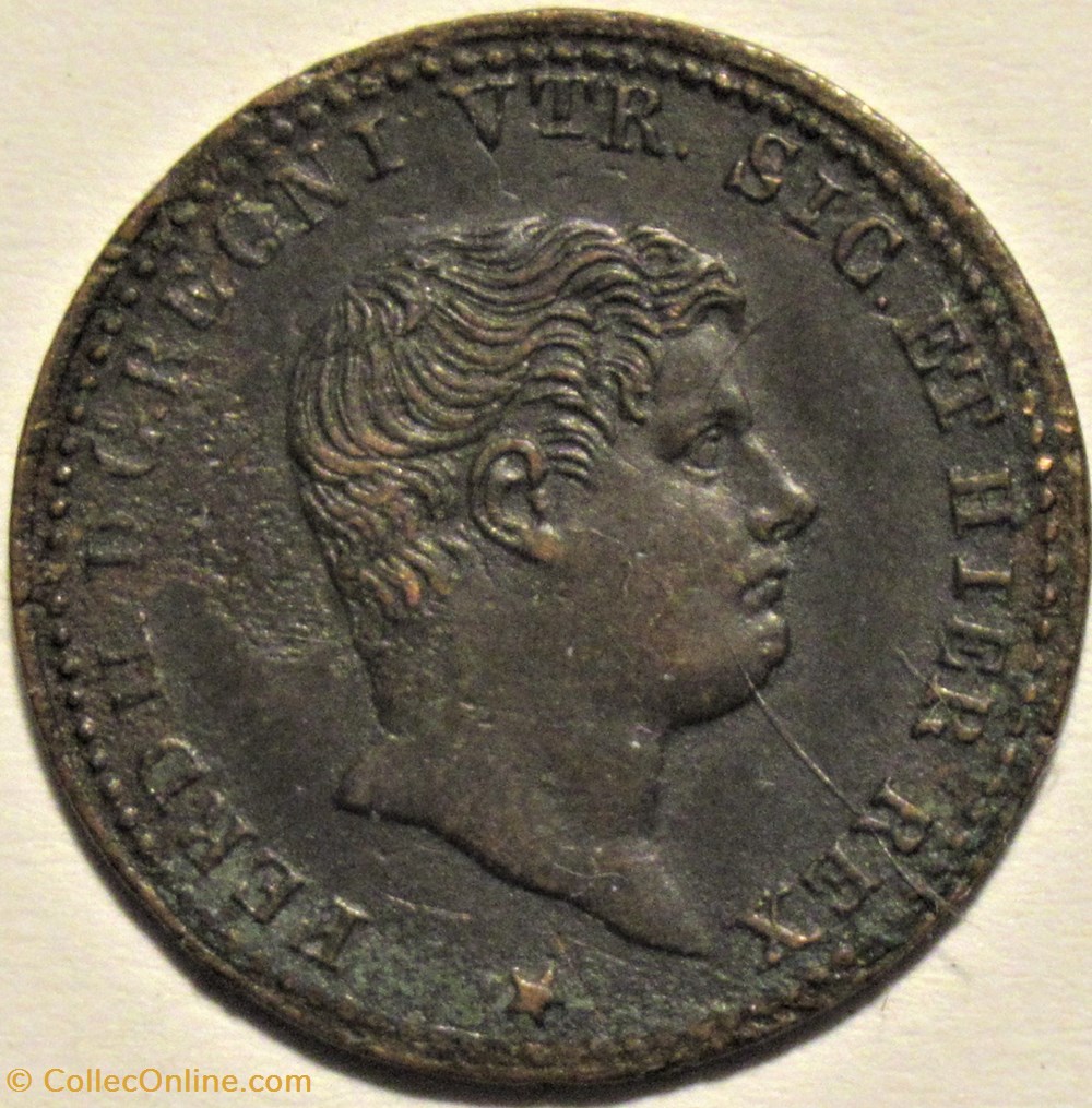 1845 Royaume de Naples, 1/2 Tornese - Ferdinando II monnaies monde italie 1845 royaume de naples 1 2 tornese ferdinando ii