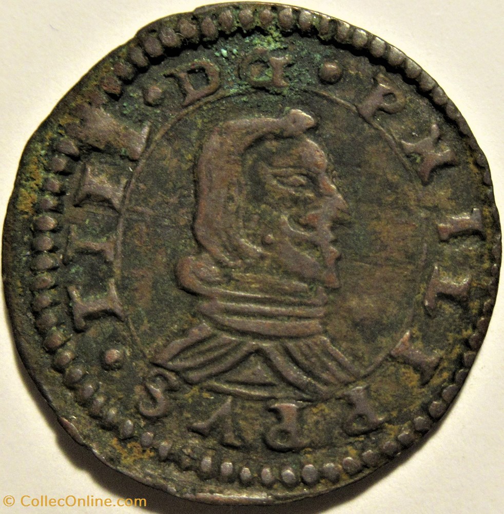 1661 Madrid - 8 Maravedis - Felipe IV de España - Error 2 monnaies monde espagne 1661 madrid 8 maravedis felipe iv de espana error