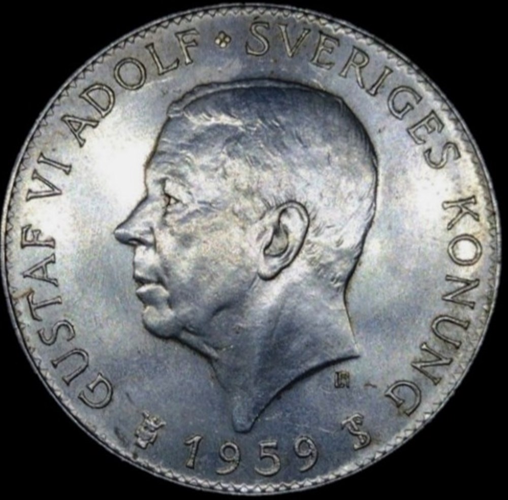 Gustaf VI Adolf of Sweden - 5 Kronor 1959 - 150th. Constitution monnaies monde suede gustaf vi adolf of sweden 5 kronor 1959 150th constitution