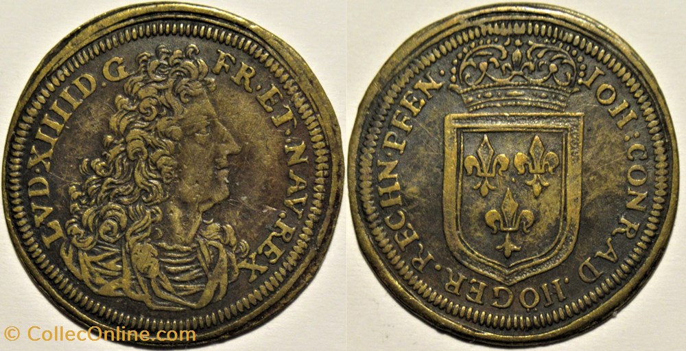 Louis XIV - c.1705, Rechenpfennig par J. C. Höger monnaies paranumismatique jetons poids louis xiv c 1705 rechenpfennig par j c hoger