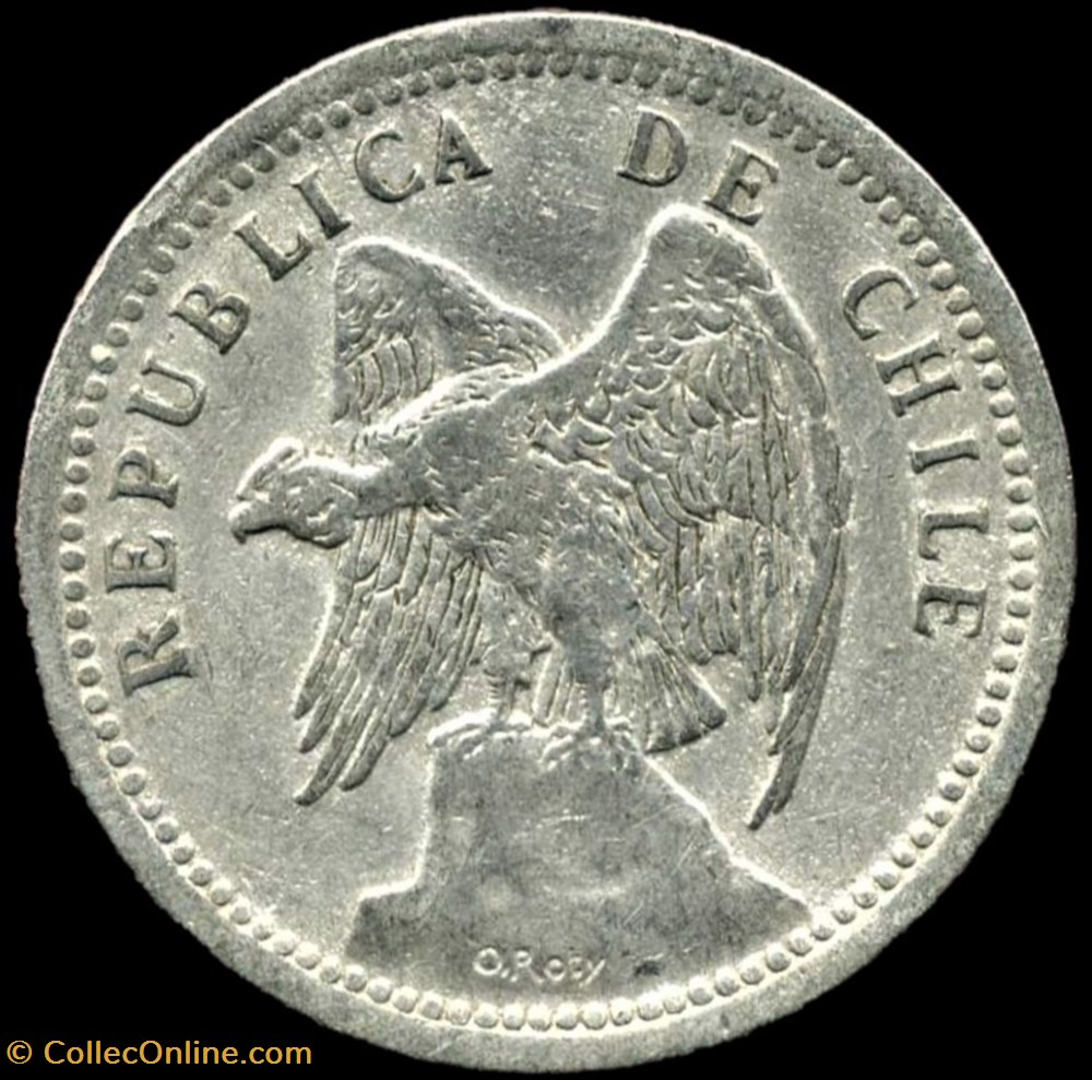 Chile - 20 Centavos 1938 Santiago monnaies monde chili chile 20 centavos 1938 santiago