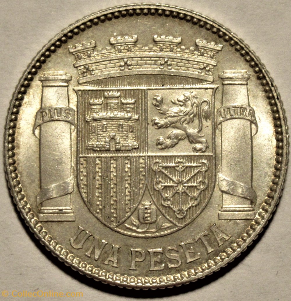1933- Una Peseta - Second Republic of Spain (ex.2) monnaies monde espagne 1933 una peseta second republic of spain ex 2