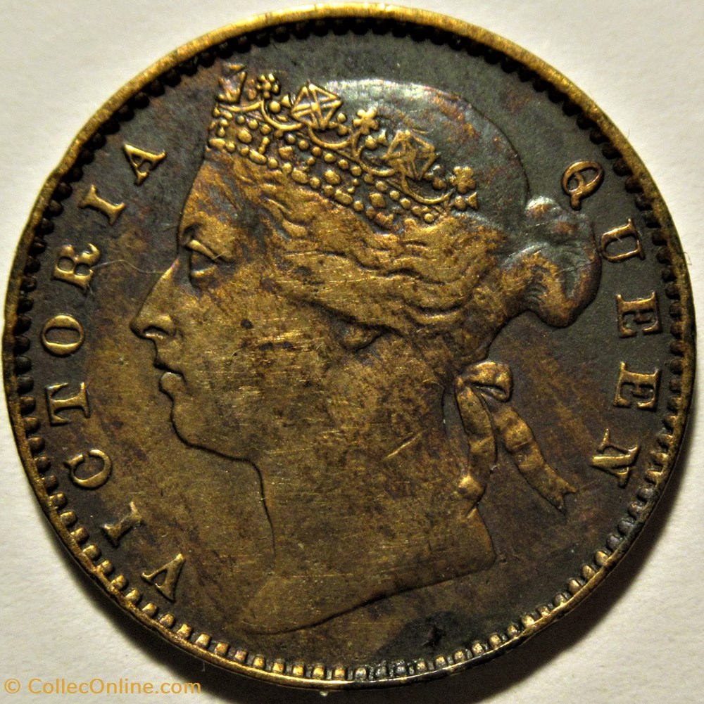 Victoria - One Cent 1884 - Mauritius Island (ex.2) 2 monnaies monde maurice victoria one cent 1884 mauritius island ex 2