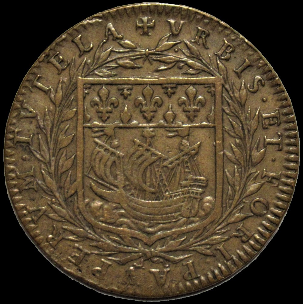 Ville de Paris - Jeton 1666 - L. Gellain, Mercerie des pauvres monnaies paranumismatique jetons poids ville de paris jeton 1666 l gellain mercerie des pauvres