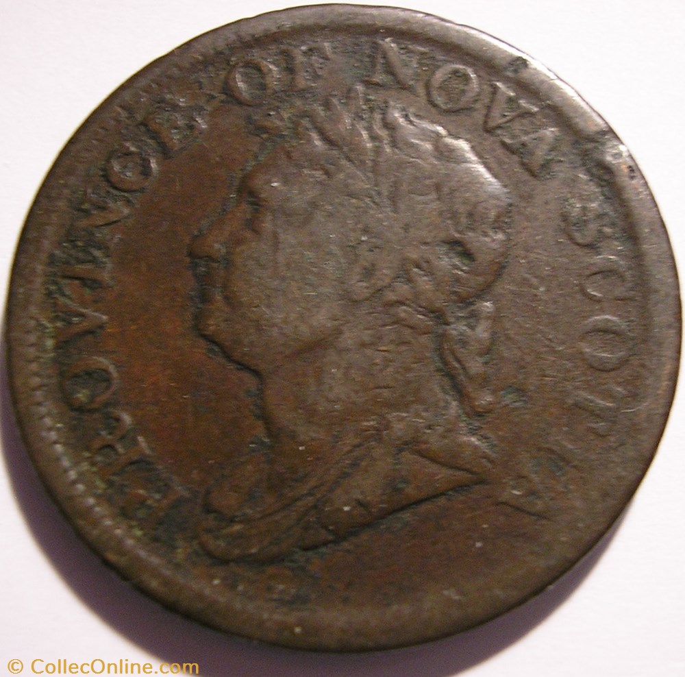 monnaie monde canadum george iv one penny token 1832 nova scotia ex 2