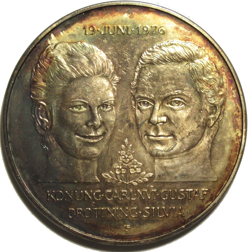 Carl XVI Gustaf of Sweden - 50 Kronor 1976, Royal Wedding monnaies monde suede carl xvi gustaf of sweden 50 kronor 1976 royal wedding
