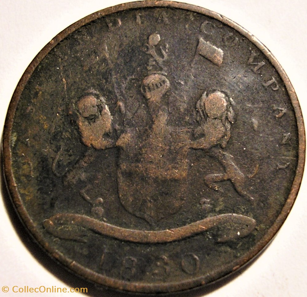 King George IV - 1/4 Anna 1830 - Bombay Presidency monnaie monde inde king george iv 1 4 anna 1830 bombay presidency