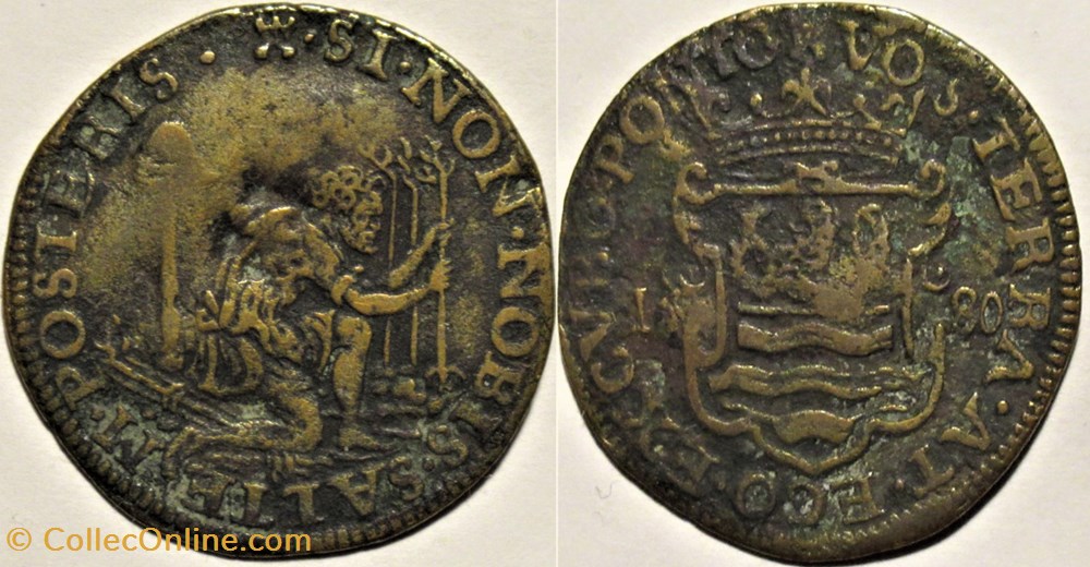 1580, Token to the accession of William the Silent monnaies europe medievale pays bas espagnols 1580 token to the accession of william the silent