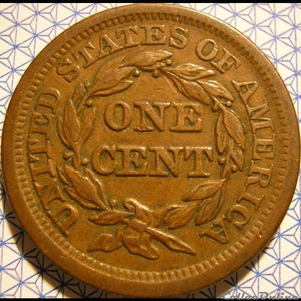 1853 One Cent monnaie monde etat uni 1853 one cent