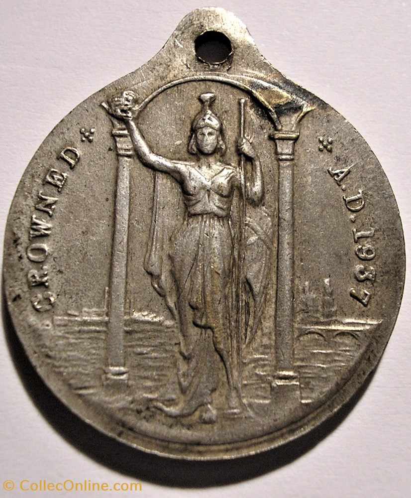 George VI & Elizabeth Crowned 1937 - Silvered Medallion, Britannia - UK 3 medailles royaume uni george vi elizabeth crowned 1937 silvered medallion britannia uk