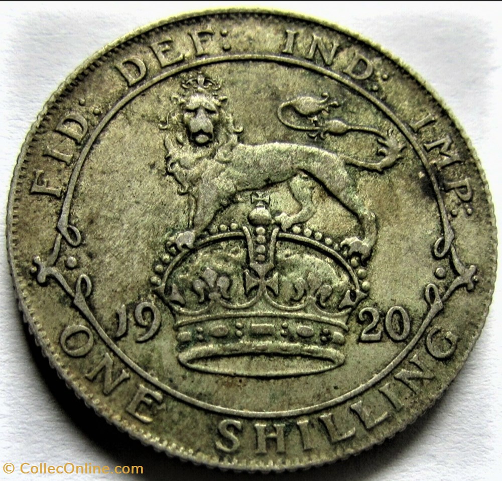 George V - One Shilling 1920 - Great Britain (ex.2) monnaies monde royaume uni george v one shilling 1920 great britain ex 2