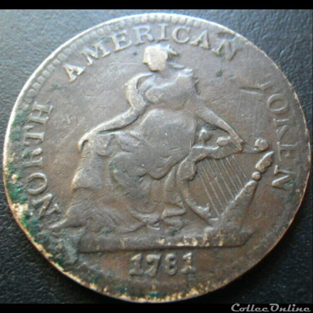 1781 HalfPenny, Commerce - North America Token 5 monnaie monde etat uni 1781 halfpenny commerce north america token