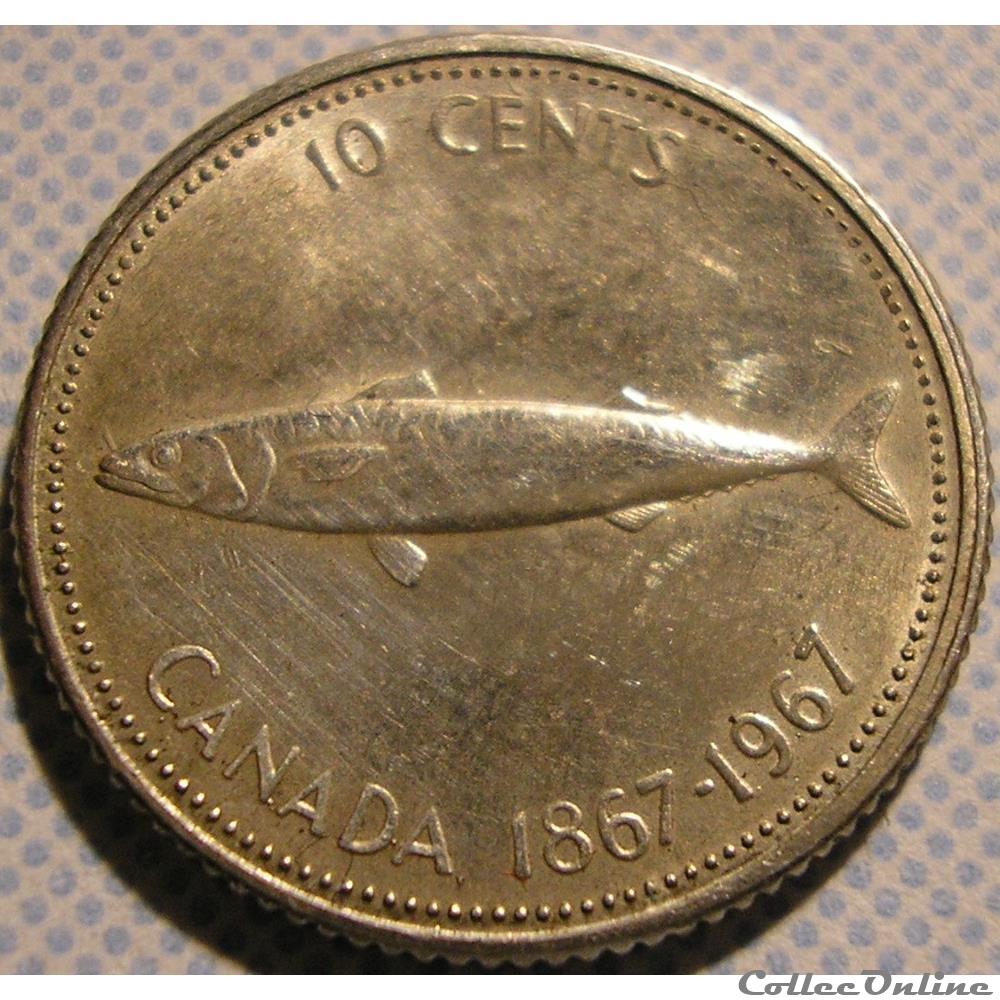 Elizabeth II - 10 Cents 1867-1967 - Centenary of Confederation monnaie monde canadum elizabeth ii 10 cents 1867 1967 centenary of confederation