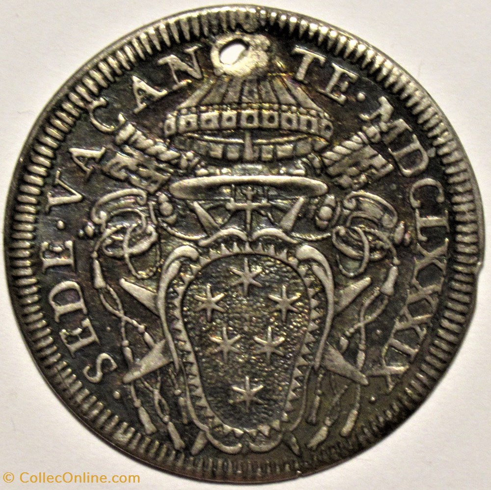 Sede Vacante - 1Giulio 1689, Spiritus ubi vult spirat - Roma, Papal States monnaies europe medievale etats pontificaux sede vacante 1giulio 1689 spiritus ubi vult spirat roma papal states