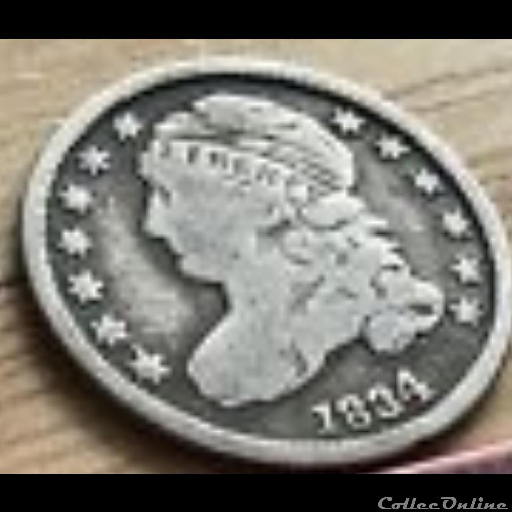 1834 Dime - 10 Cents monnaie monde etat uni 1834 dime 10 cents