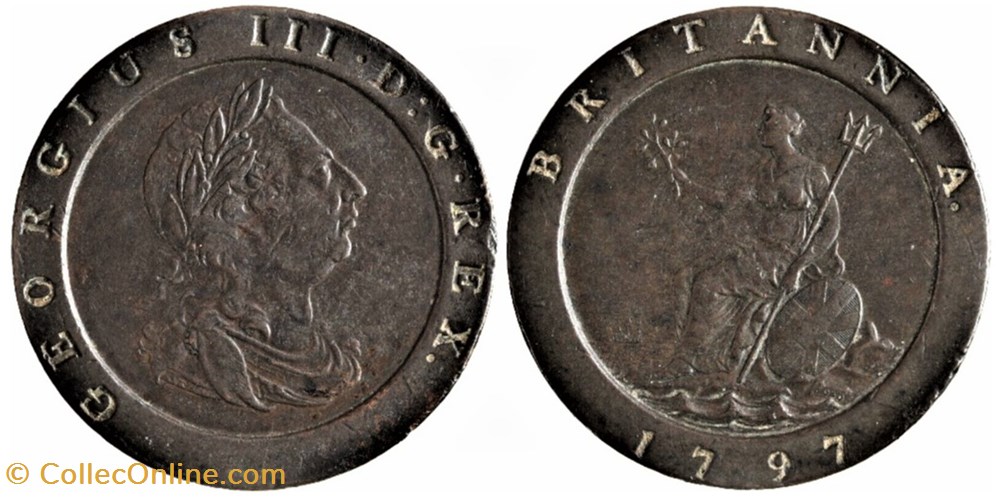 George III - 2 Pence "Cartwheel" 1797 Great Britain (ex.2) monnaies monde royaume uni george iii 2 pence cartwheel 1797 great britain ex 2