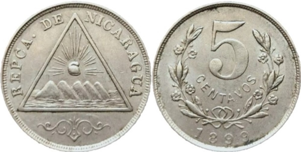Nicaragua - 5 Centavos 1899 monnaies monde nicaragua 5 centavos 1899