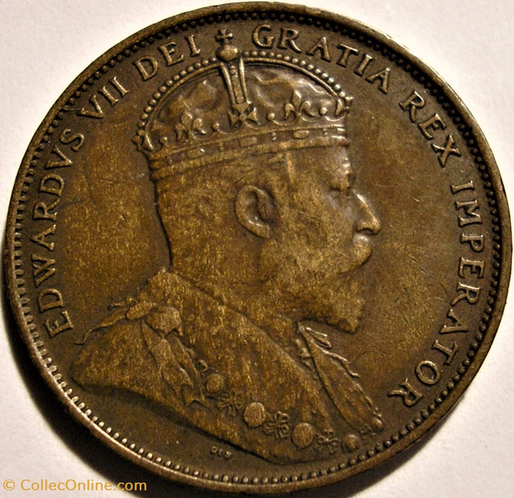 monnaie monde canadum edward vii 1 cent 1907 newfoundland error flaw planchet