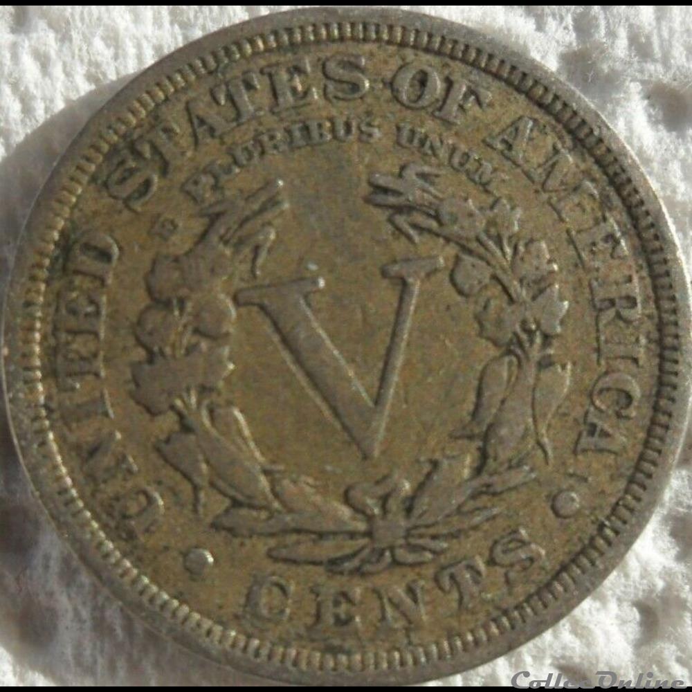 monnaies monde etats unis 1908 5 cents error repunched date