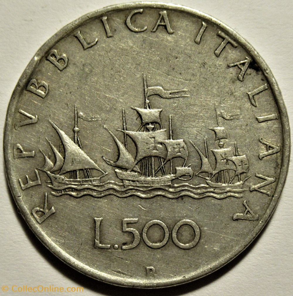 Repubblica Italiana - 500 Lire 1959 - Christopher Columbus's ships 3 monnaies monde vatican repubblica italiana 500 lire 1959 christopher columbus ships
