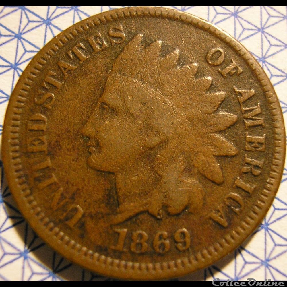 1869 One Cent 3 monnaie monde etat uni 1869 one cent