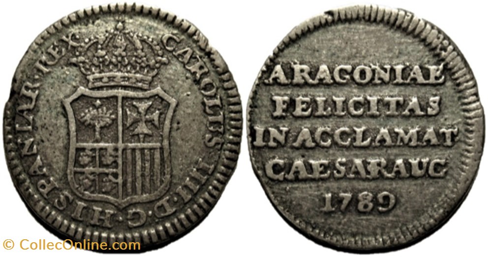 1789 Zaragoza, Medalla de la Proclamación Carlos IV de España medailles espagne 1789 zaragoza medalla de la proclamacion carlos iv de espana