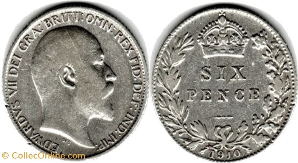 Edward VII - 6 Pence 1910 - United Kingdom monnaies monde royaume edward vii 6 pence 1910 united kingdom