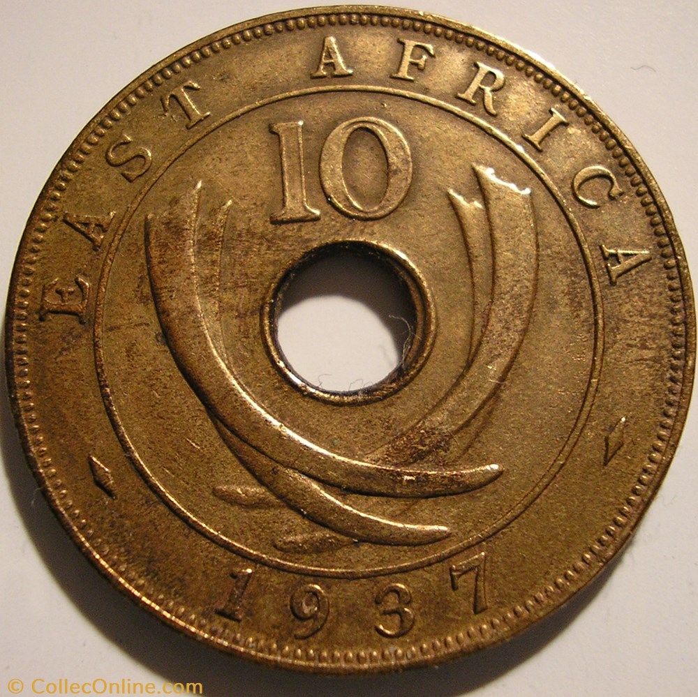 George VI - 10 Cents 1937 - East Africa monnaie monde kenya george vi 10 cents 1937 east africa