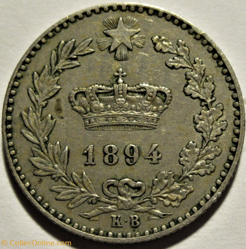 monnaies monde 1894 royaume italie 20 centesimi berlin umberto i