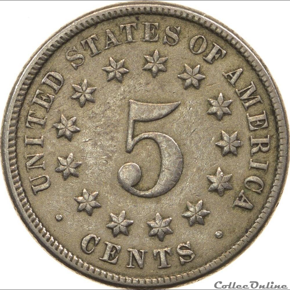 1875 5 Cents monnaie monde etat uni 1875 5 cents