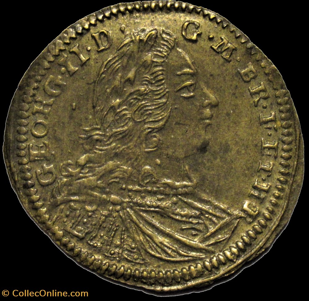 George II - Counter Token c.1727 Great Britain (var) monnaies paranumismatique jetons poids george ii counter token c 1727 great britain var