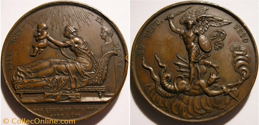 medailles france restauration henri v 1820 medaille naissance du comte de chambord